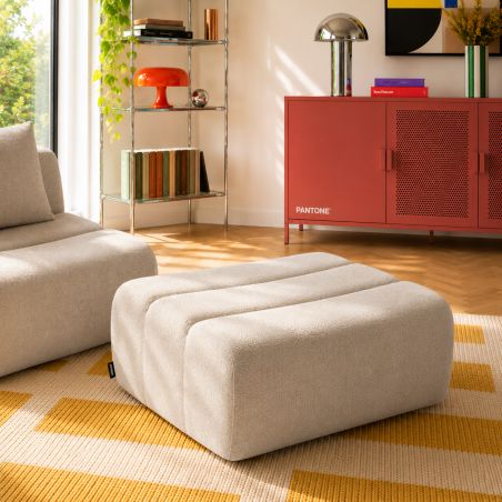 Pouf PANTONE 1 place tissu taupe